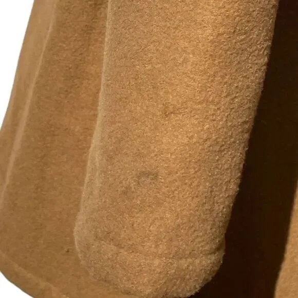 Cabela’s Women’s Toggle Duffel Wool-blend Hooded Coat, Large. Tan cargo pockets - Picture 14 of 16